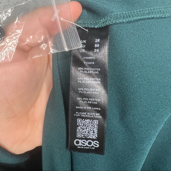 ASOS Design Curve Origami Twist Midi Forrest Green Pencil Dress 24 - Picture 11 of 11